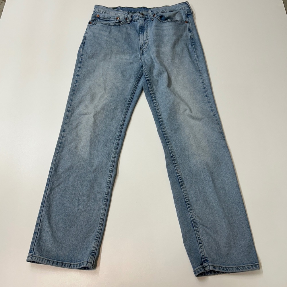 Levis 514 Straight Fit Jeans Mens 34x32 Light Wash Blue WaterLess 00514-1705